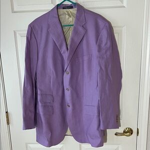 Vintage POLO Ralph Lauren Made in‎ Italy Lavender FLAX Blazer, Sz 46